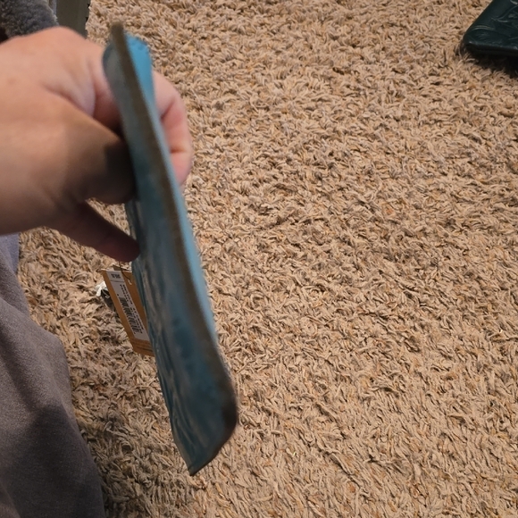 Patricia Nash Turquoise Hand-Tooled Floral Wristlet - Picture 4 of 6